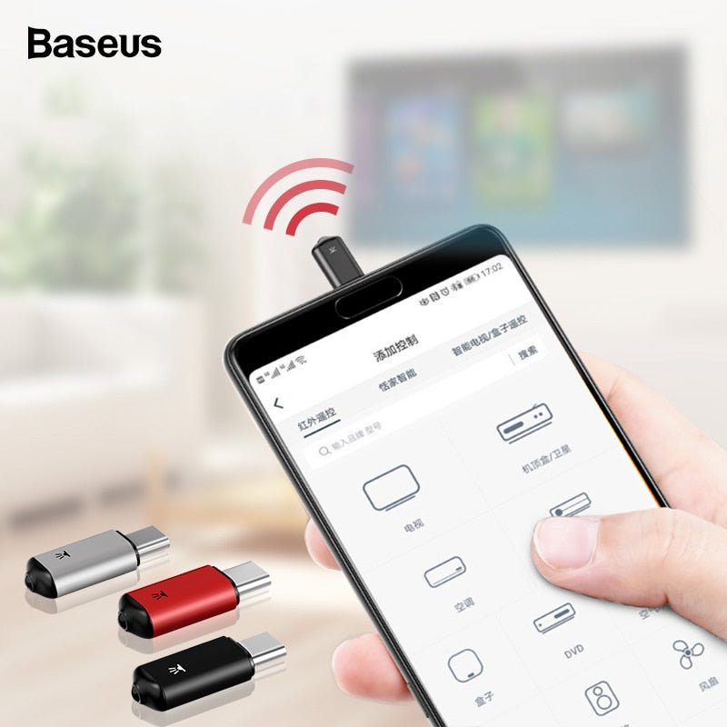 Baseus Mini Universal Remote Control For Samsung LG Air Mouse USB Type C Smart IR Controller Adapter For Android TV Aircondition - Starttech Online Market