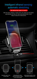 Baseus Qi Car Wireless Charger For iPhone Xs Max Xr X Samsung S10 S9 Intelligent Infrared Fast Wirless Charging Car Phone Holder - Starttech Online Market
