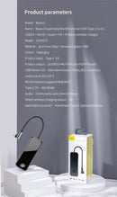 Baseus USB C HUB to USB 3.0 HDMI RJ45 Adapter for MacBook Pro Air Multi Type C HUB with Wireless Charge for iWatch USB-C HUB - Starttech Online Market