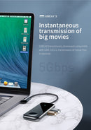 Baseus USB C HUB to USB 3.0 HDMI RJ45 Adapter for MacBook Pro Air Multi Type C HUB with Wireless Charge for iWatch USB-C HUB - Starttech Online Market