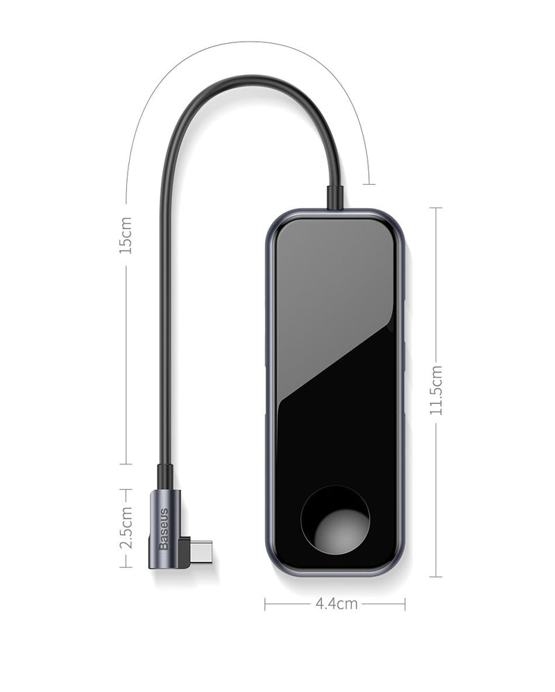 Baseus USB C HUB to USB 3.0 HDMI RJ45 Adapter for MacBook Pro Air Multi Type C HUB with Wireless Charge for iWatch USB-C HUB - Starttech Online Market