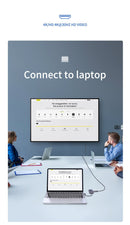 Baseus USB C HUB to USB 3.0 HDMI RJ45 Adapter for MacBook Pro Air Multi Type C HUB with Wireless Charge for iWatch USB-C HUB - Starttech Online Market