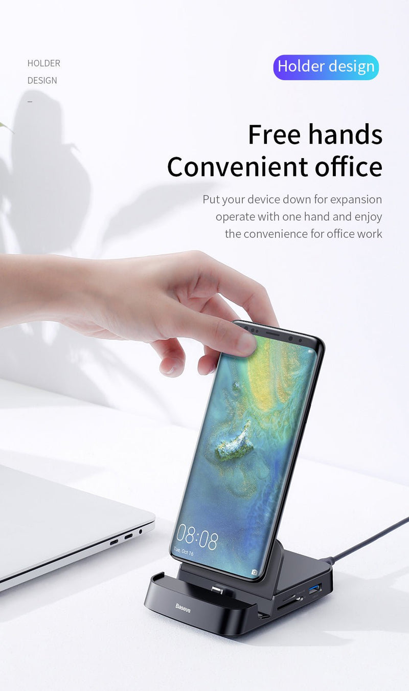 Baseus USB Type C HUB Docking Station For Samsung S10 S9 Dex Pad Station USB-C to HDMI Dock Power Adapter For Huawei P30 P20 Pro - Starttech Online Market