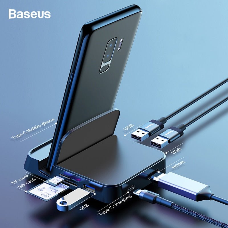 Baseus USB Type C HUB Docking Station For Samsung S10 S9 Dex Pad Station USB-C to HDMI Dock Power Adapter For Huawei P30 P20 Pro - Starttech Online Market