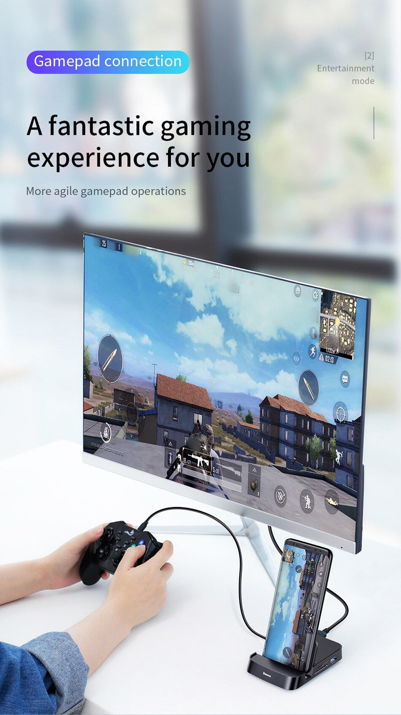 Baseus USB Type C HUB Docking Station For Samsung S10 S9 Dex Pad Station USB-C to HDMI Dock Power Adapter For Huawei P30 P20 Pro - Starttech Online Market