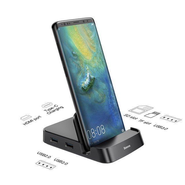 Baseus USB Type C HUB Docking Station For Samsung S10 S9 Dex Pad Station USB-C to HDMI Dock Power Adapter For Huawei P30 P20 Pro - Starttech Online Market