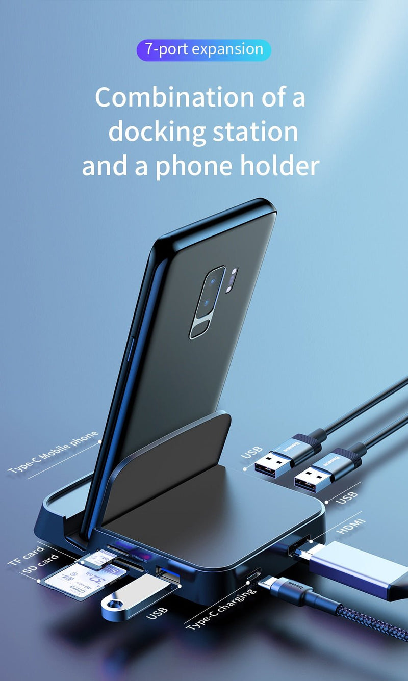 Baseus USB Type C HUB Docking Station For Samsung S10 S9 Dex Pad Station USB-C to HDMI Dock Power Adapter For Huawei P30 P20 Pro - Starttech Online Market