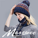 Beanies Knitted Skullies Hats Two-piece Scarf Set Women's Hat Autumn And Winter Warm Unisex Solid Colour Striped - Starttech Online Market