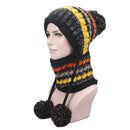 Beanies Knitted Skullies Hats Two-piece Scarf Set Women's Hat Autumn And Winter Warm Unisex Solid Colour Striped - Starttech Online Market