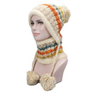 Beanies Knitted Skullies Hats Two-piece Scarf Set Women's Hat Autumn And Winter Warm Unisex Solid Colour Striped - Starttech Online Market
