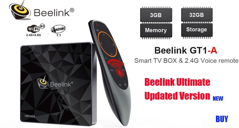 Beelink GT1 Ultimate Android 7.1 TV Box Amlogic S912 Octa Core CPU 3G RAM 32G ROM Bluetooth 4.0 FHD 4K Set Top Box Media Player - Starttech Online Market