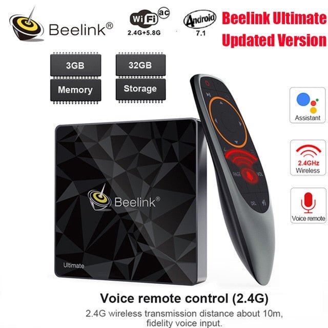 Beelink GT1 Ultimate Android 7.1 TV Box Amlogic S912 Octa Core CPU 3G RAM 32G ROM Bluetooth 4.0 FHD 4K Set Top Box Media Player - Starttech Online Market