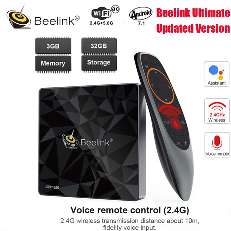 Beelink GT1 Ultimate Android 7.1 TV Box Amlogic S912 Octa Core CPU 3G RAM 32G ROM Bluetooth 4.0 FHD 4K Set Top Box Media Player - Starttech Online Market