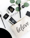 Believe Cotton Canvas Cosmetic Bag - Starttech Online Market