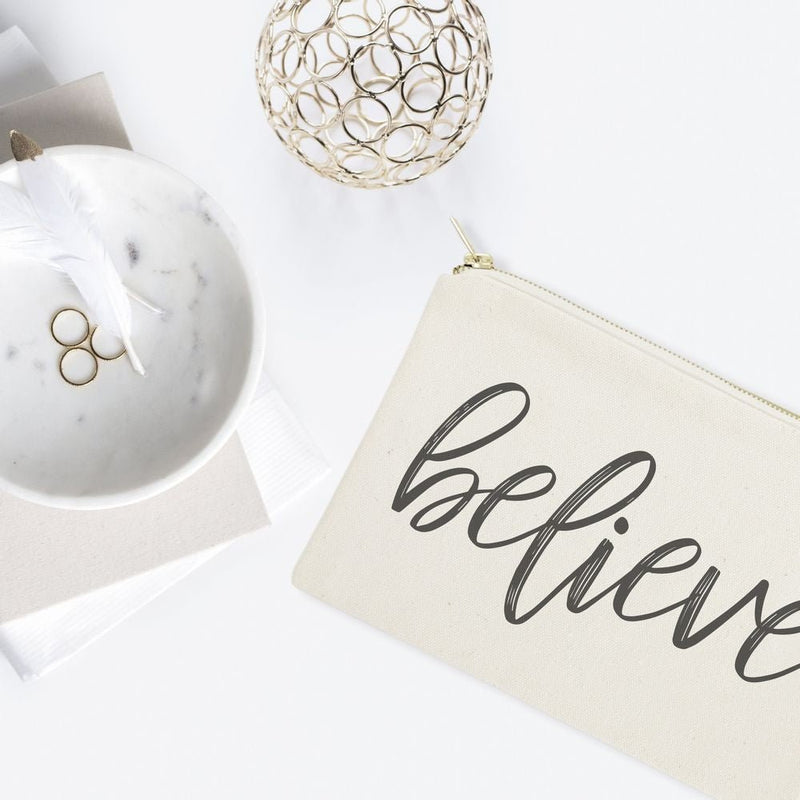 Believe Cotton Canvas Cosmetic Bag - Starttech Online Market