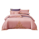 Blue Embroidered Cotton Matte 4-piece Set - Starttech Online Market