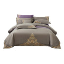 Blue Embroidered Cotton Matte 4-piece Set - Starttech Online Market