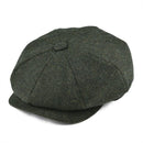 BOTVELA Wool Tweed Newsboy Cap Herringbone Men Women Classic Retro Hat with Soft Lining Driver Cap Black Brown Green 005 - Starttech Online Market
