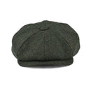 BOTVELA Wool Tweed Newsboy Cap Herringbone Men Women Classic Retro Hat with Soft Lining Driver Cap Black Brown Green 005 - Starttech Online Market