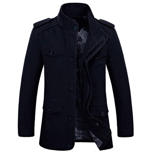 Brand Men's Casual Jacket Windbreaker Oversized 6XL Autumn Washed Cotton Classic Long Clothing Trench Coat - Starttech Online Market