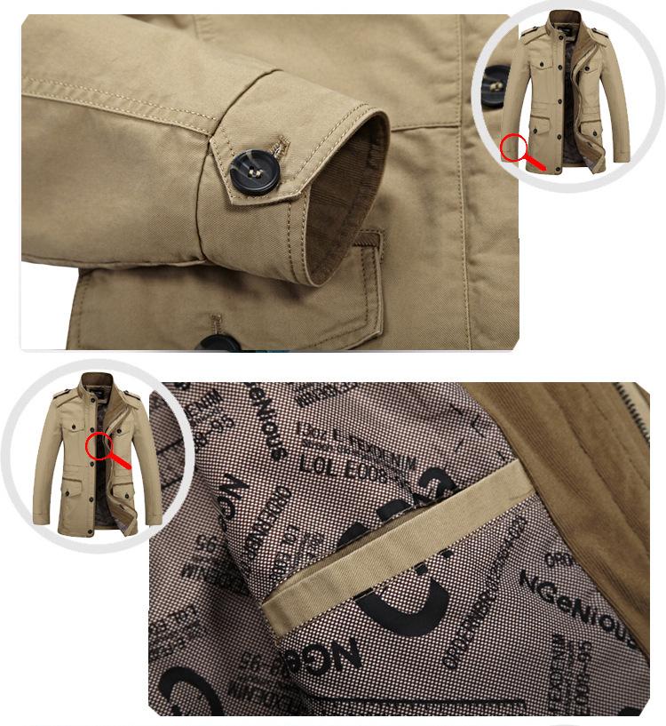 Brand Men's Casual Jacket Windbreaker Oversized 6XL Autumn Washed Cotton Classic Long Clothing Trench Coat - Starttech Online Market