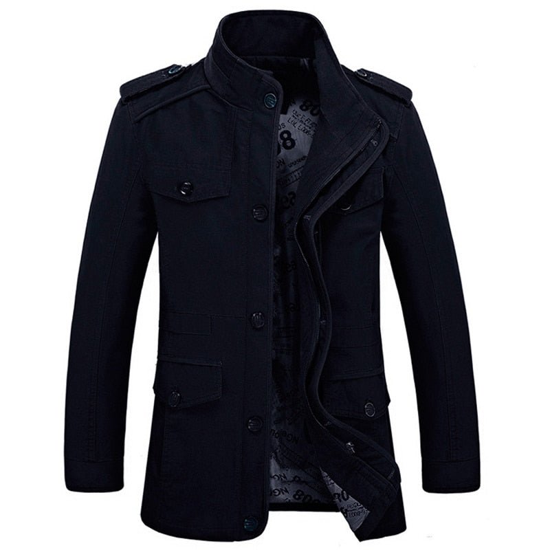 Brand Men's Casual Jacket Windbreaker Oversized 6XL Autumn Washed Cotton Classic Long Clothing Trench Coat - Starttech Online Market