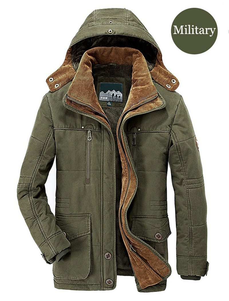 Brand Winter Jacket Warm Thick Windbreaker High Quality Fleece Cotton-Padded Military Overcoat - Starttech Online Market