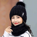 Brand Winter knitted Beanies Hats Women Thick Warm Beanie Skullies Hat Female knit Letter Bonnet Beanie Caps Outdoor Riding Sets - Starttech Online Market