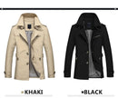 British Fashion Jackets Men Autumn Streetwear Casual Outwear Khaki Smart Long Trench Men Windbreaker Classical Business Coats - Starttech Online Market