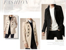 British Fashion Jackets Men Autumn Streetwear Casual Outwear Khaki Smart Long Trench Men Windbreaker Classical Business Coats - Starttech Online Market