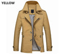 British Fashion Jackets Men Autumn Streetwear Casual Outwear Khaki Smart Long Trench Men Windbreaker Classical Business Coats - Starttech Online Market