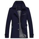 British Fashion Jackets Men Autumn Streetwear Casual Outwear Khaki Smart Long Trench Men Windbreaker Classical Business Coats - Starttech Online Market