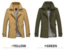 British Fashion Jackets Men Autumn Streetwear Casual Outwear Khaki Smart Long Trench Men Windbreaker Classical Business Coats - Starttech Online Market