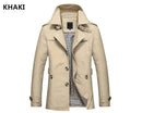 British Fashion Jackets Men Autumn Streetwear Casual Outwear Khaki Smart Long Trench Men Windbreaker Classical Business Coats - Starttech Online Market