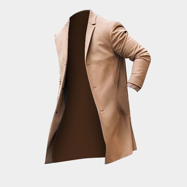 British Style Men's Long Jackets Coats Classic Jackets Trench Winter Clothes Solid Slim Fit Gentleman Outwear Hombre Masculino - Starttech Online Market