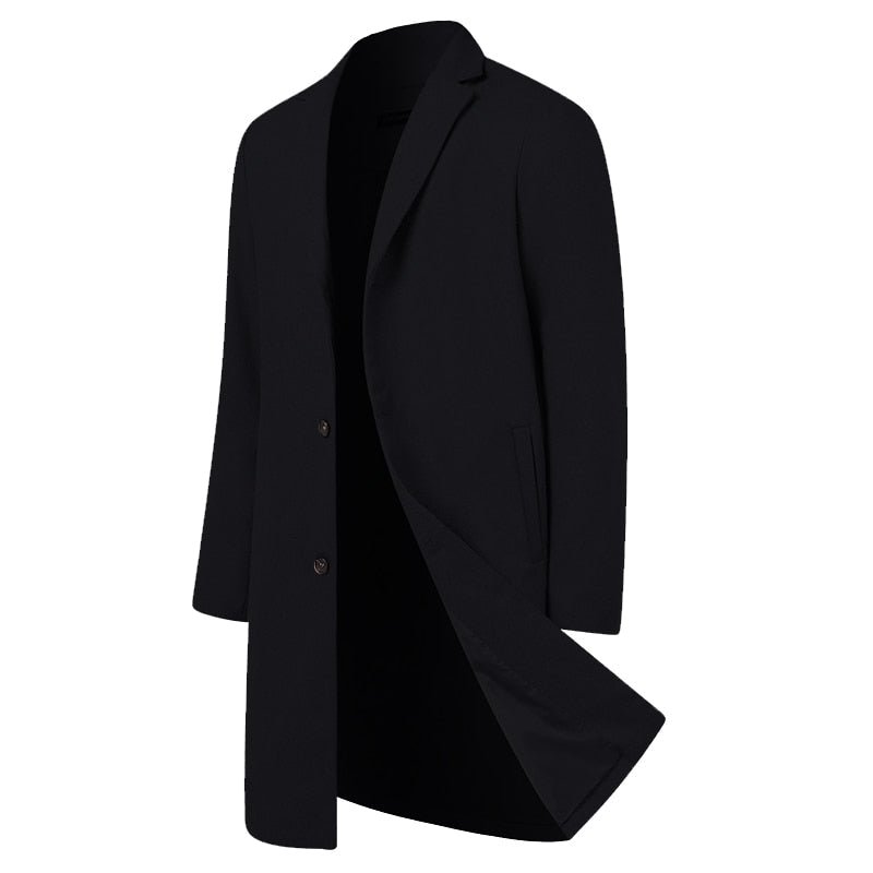 British Style Men's Long Jackets Coats Classic Jackets Trench Winter Clothes Solid Slim Fit Gentleman Outwear Hombre Masculino - Starttech Online Market
