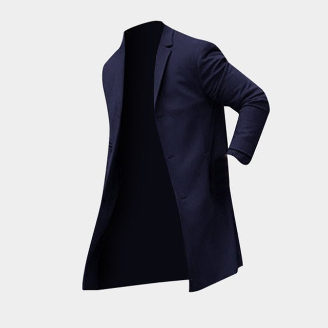 British Style Men's Long Jackets Coats Classic Jackets Trench Winter Clothes Solid Slim Fit Gentleman Outwear Hombre Masculino - Starttech Online Market
