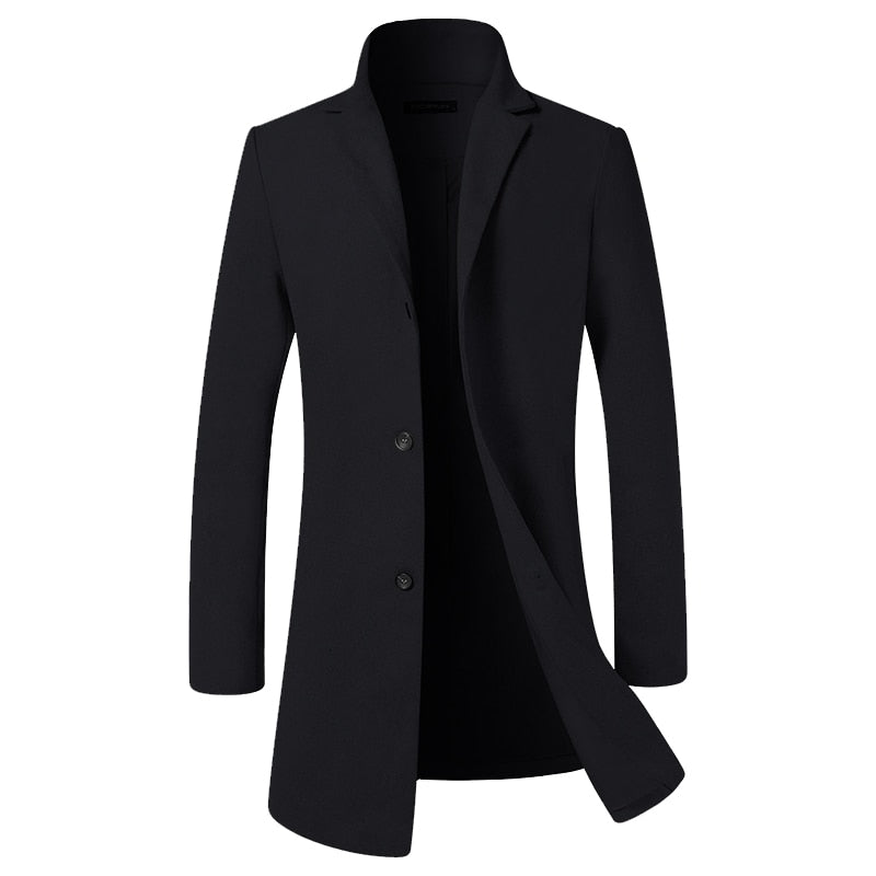 British Style Men's Long Jackets Coats Classic Jackets Trench Winter Clothes Solid Slim Fit Gentleman Outwear Hombre Masculino - Starttech Online Market