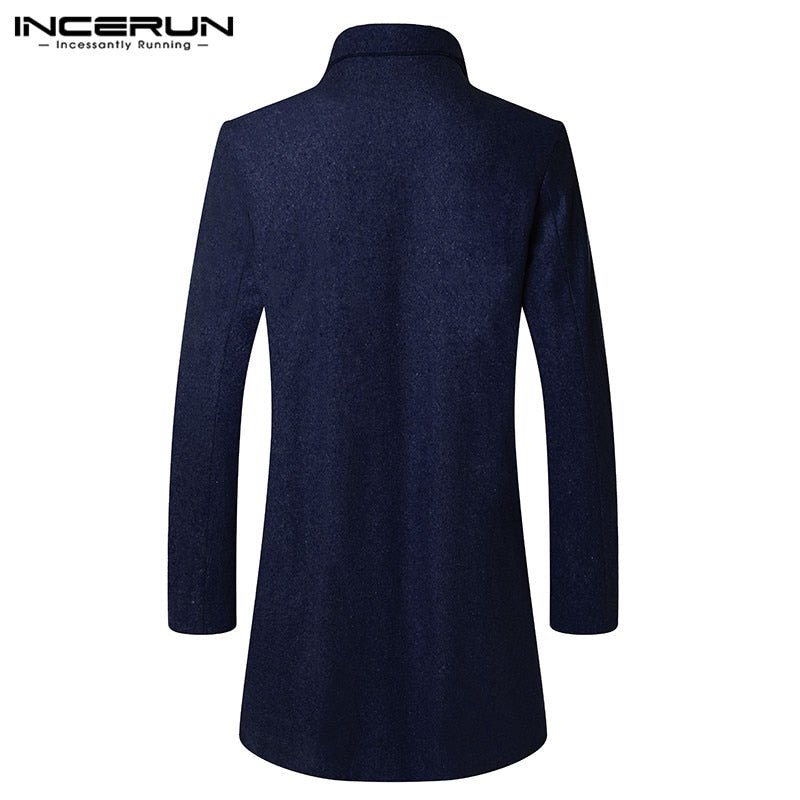 British Style Men's Long Jackets Coats Classic Jackets Trench Winter Clothes Solid Slim Fit Gentleman Outwear Hombre Masculino - Starttech Online Market