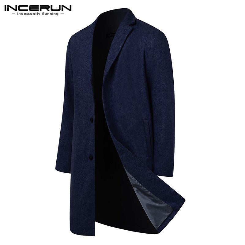 British Style Men's Long Jackets Coats Classic Jackets Trench Winter Clothes Solid Slim Fit Gentleman Outwear Hombre Masculino - Starttech Online Market