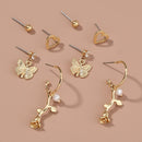 Butterfly rose 4-piece set earrings with studs - Starttech Online Market