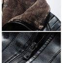 CARANFIER New Winter Motorcycle Leather Jacket Men Windbreaker PU Warm Outwear - Starttech Online Market