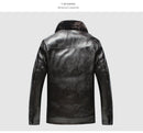 CARANFIER New Winter Motorcycle Leather Jacket Men Windbreaker PU Warm Outwear - Starttech Online Market