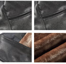 CARANFIER New Winter Motorcycle Leather Jacket Men Windbreaker PU Warm Outwear - Starttech Online Market