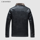 CARANFIER New Winter Motorcycle Leather Jacket Men Windbreaker PU Warm Outwear - Starttech Online Market