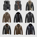CARANFIER New Winter Motorcycle Leather Jacket Men Windbreaker PU Warm Outwear - Starttech Online Market