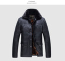 CARANFIER New Winter Motorcycle Leather Jacket Men Windbreaker PU Warm Outwear - Starttech Online Market