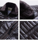 CARANFIER New Winter Motorcycle Leather Jacket Men Windbreaker PU Warm Outwear - Starttech Online Market