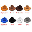 Casual Western Cowboy Hat Sun Hat Cowgirls Children Hat Artificial Suede Wide Brim Leisure Halloween Children Hat 2019 - Starttech Online Market