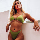 Chest V-shaped Sexy Special Cloth Ladies Swimsuit Double Shoulder Sling Bikini - Starttech Online Market